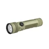 Lampe torche tactique Olight Seeker Ultra beige sable avec bouton de contrôle rotatif sur fond blanc