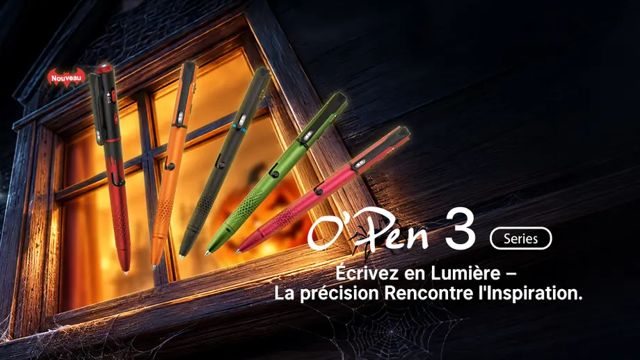 Open 3 Midnight Red : écrire, éclairer et attirer l’attention