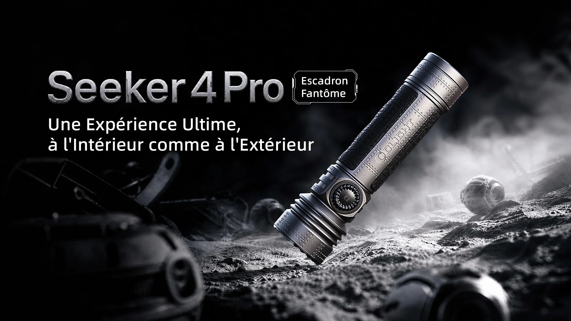 Seeker 4 Pro Escadron Fantôme devient la lampe torche puissante de plus de 4000 lumens incontournable pour Olight Fans France et le matériel de bushcraft en vente flash matériel outdoor