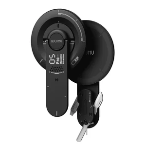 Support de téléphone magnétique Aulumu 05 Pro noir avec mini outil multifonction rotatif intégré.