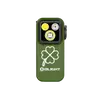 Olight Oclip Pro vert olive, vue de face avec trèfle à quatre feuilles, mini lampe de poche EDC pour transport quotidien