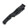 Couteau de poche pliant tactique noir avec manche ergonomique texturé G10 sur fond blanc.