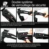 Mode d'emploi du double système de verrouillage de sécurité de la hache de poche pliante HX Outdoors.