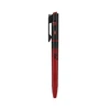 Stylo lampe Olight Open 3 rouge et noir de profil avec pointeur laser et clip de poche pour écriture et EDC