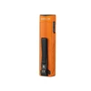 Lampe de poche EDC Olight ArkPro Lite orange de profil avec clip de poche et port de charge USB pour le quotidien