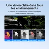 Panthère noire en vision nocturne avec 5 palettes de couleurs: Fusion, Mode Oiseau, Noir chaud, Rouge chaud, Blanc chaud.