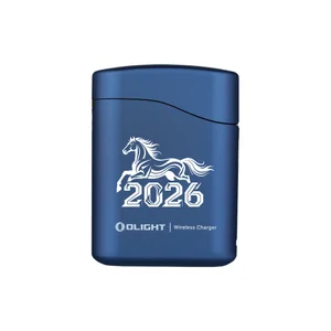 Olight chargeur sans fil bleu Perun 3 Mini de face avec cheval 2026 pour utilisation quotidienne et cadeau