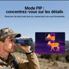 Chasseur avec monoculaire thermique TS004 Pro, affichant un mode PIP d'un mouflon en vision thermique.