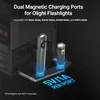 Olight chargeur magnétique double pour lampes de poche, idéal pour recharger plusieurs appareils.