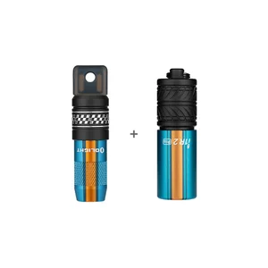 Mini lampe de poche rechargeable Olight i1R 2 Pro bleue et orange EDC pour porte-clés, vue de face compacte