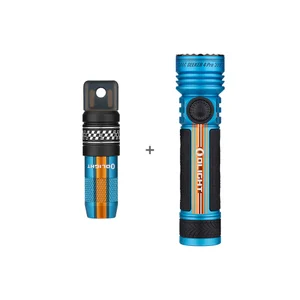 Olight Oclip Pro et Seeker 4 Pro bleus et orange, lampes de poche puissantes et rechargeables pour camping et EDC