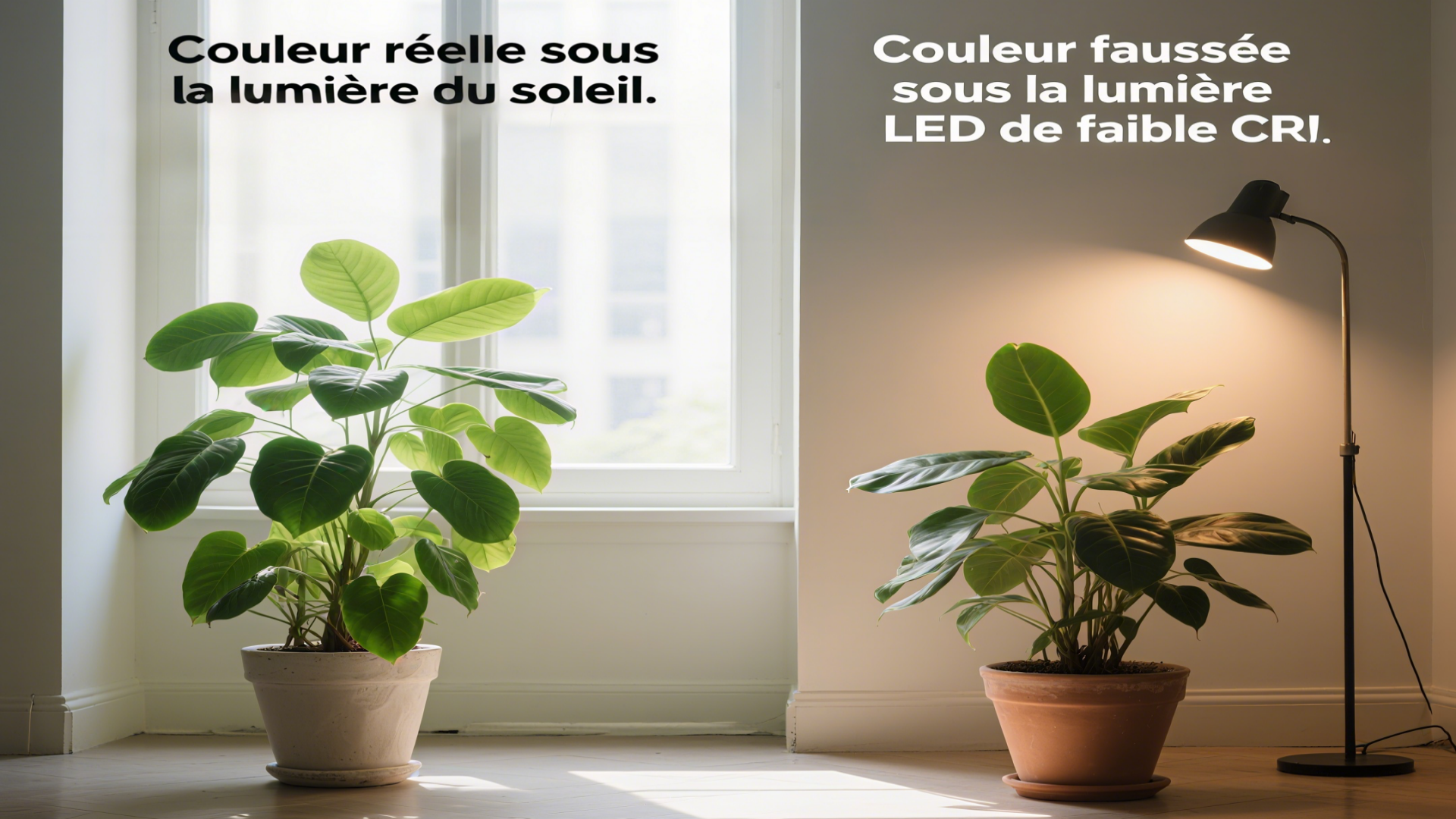 Couleur faussée sous la lumière LED de faible CRI