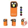 Olight Oclip Pro orange vue de face, lampe de poche LED COB rechargeable compacte pour un éclairage mains libres.