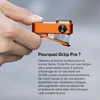Lampe Oclip Pro avec clip, 3 options d'éclairage, 14mm d'épaisseur, polyvalente pour travail et situations critiques.