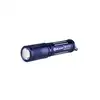 Olight I3E EOS lampe de poche bleue, vue de côté, porte-clés pour éclairage quotidien