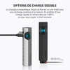 Olight Arkfeld Lite/Arkfeld noir/argent, vue latérale, charge double, port USB-C et magnétique pour usage quotidien.