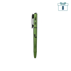 Stylo lampe Olight Open 3 vert avec faisceau vert et pointe texturée pour écriture et éclairage quotidien
