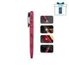 Olight Open 3 stylo-lampe de poche rouge avec pointe lumineuse, laser et lumière pour diverses utilisations.