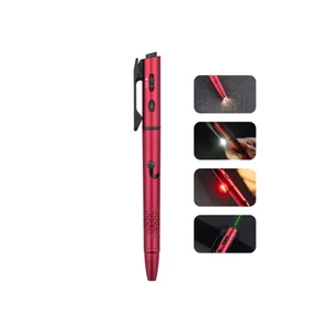 Olight Open 3 stylo-lampe rouge avec gravure antidérapante, laser, lumière et fonction stylo pour le travail ou l'extérieur.