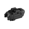 Module laser tactique noir PL X GL avec port de charge USB pour arme de poing, vue de profil sur fond noir.