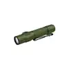Olight lampe de poche Warrior Ultra verte vue latérale avec clip de poche pour activités extérieures et tactiques