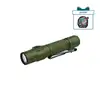 Olight lampe de poche Warrior Ultra verte vue latérale avec clip de poche pour activités extérieures et tactiques