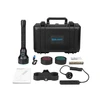 Kit lampe torche tactique Olight Javelot Pro 2 avec mallette de transport rigide, filtres colorés et accessoires.