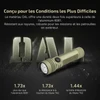 Lampe torche Olight Seeker Ultra beige en alliage OAL ultra-résistant aux rayures pour missions de patrouille.