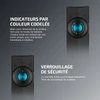 Olight ArkPro Ultra noire avec indicateurs LED de niveau de batterie et de mode, verrouillage de sécurité