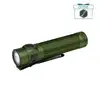 Olight Baton 4 Pro vert vue latérale avec clip de poche et chargement magnétique pour utilisation EDC et extérieure.