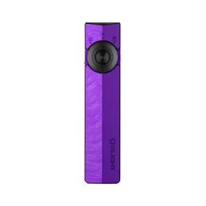 Lampe de poche EDC Olight ArkPro violette vue de face avec sélecteur rotatif et laser pour le quotidien et le camping