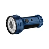 Lampe torche puissante Olight Marauder 2 bleue avec poignée antidérapante et optique LED multi-faisceaux.