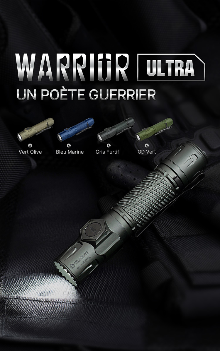 オーライト olight Warrior Ultra ステルスグレー　パッチ付 Warrior Ultra Lampe Tactique Rechargeable 2500 Lumens Puissante
