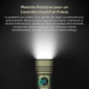 Lampe torche Olight Seeker Ultra verte avec molette rotative de contrôle de luminosité et faisceau puissant zoomé