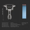 Fronde de chasse grise HX Outdoors en aluminium avec dimensions détaillées et trois élastiques plats bleus