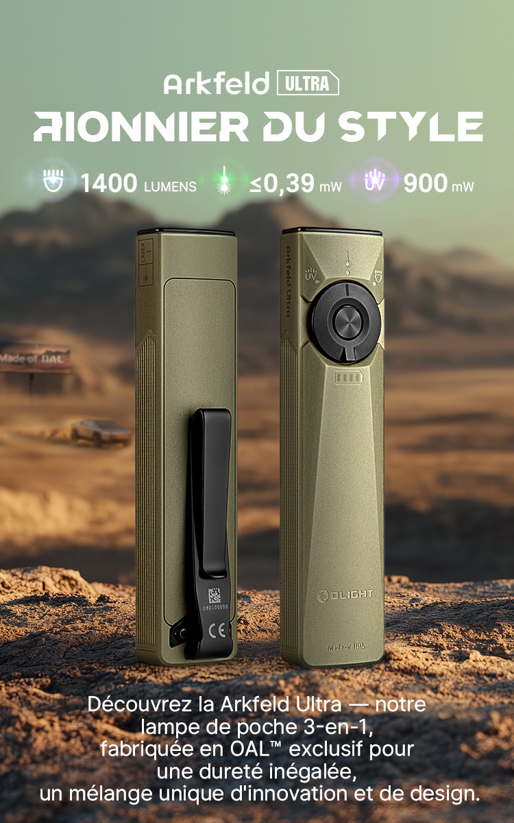 Arkfeld Ultra - Lampe Tactique Puissante et Polyvalente Olight