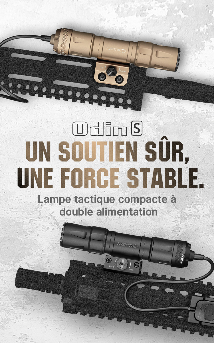 Lampe de poche rechargeable Olight Odin S 1500 lumens montage sur rail