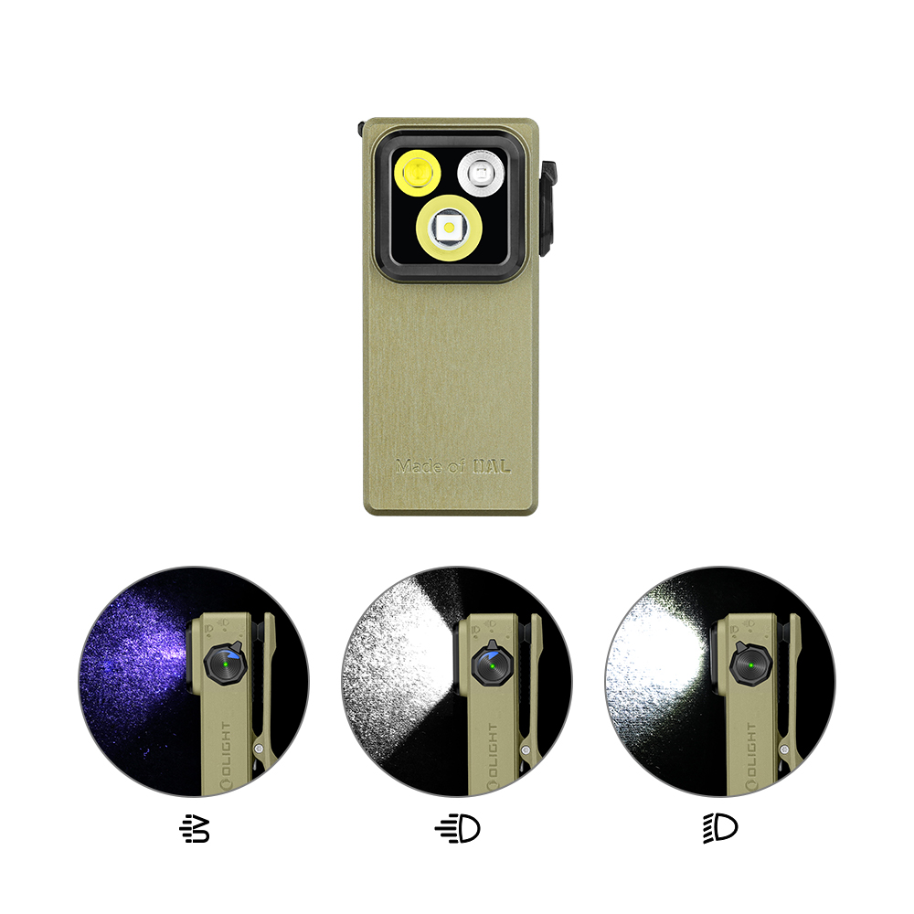 Olight Oclip Ultra lampe de poche portable avec lumière UV, lumière blanche, et projecteur pour diverses utilisations