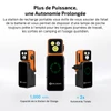 Station de recharge portable Olight 1000 mAh avec lampe de poche orange et noire pour camping et travail.