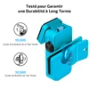 Lampe clip durable bleue avec tête rotative inclinable testée pour 10000 cycles d'utilisation longue durée