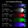 Système d'éclairage 5-en-1 avec lumière UV, blanche, rouge, verte et bleue et caractéristiques techniques