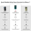 Tableau comparatif des lampes de poche Olight Oclip Pro, Oclip Pro S et Oclip Ultra avec leurs spécifications techniques.
