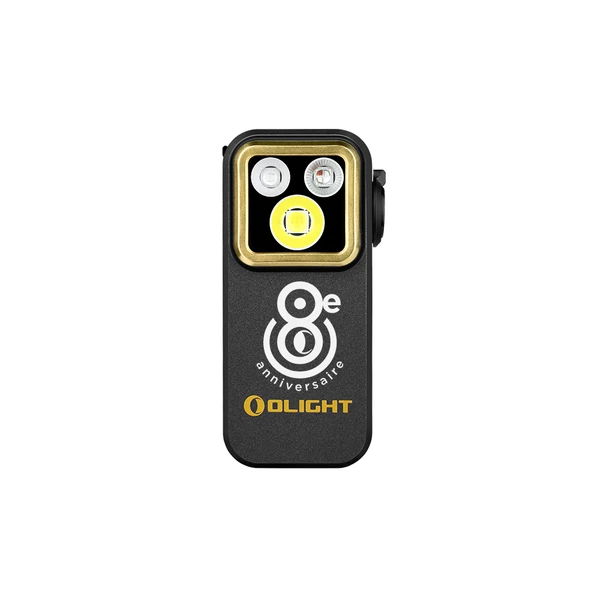 Olight Oclip Pro S noir, lampe de poche EDC vue de face avec une pince magnétique pour l'éclairage quotidien.