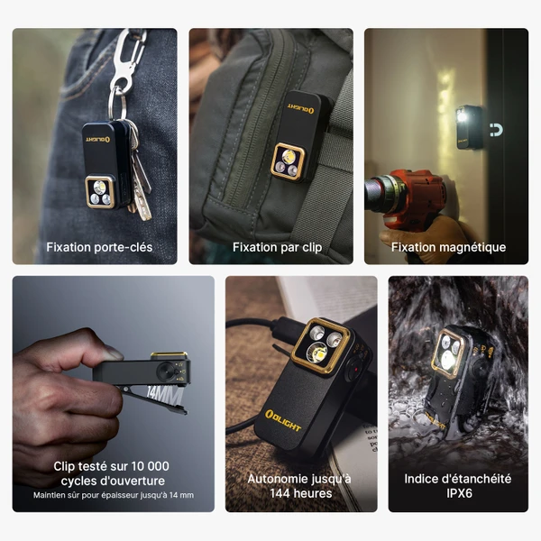 Lampe De Poche Porte-clés 50 Lumens - Rechargeable, LED, EDC, étanche IPX6