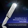 Couteau de poche pliant EDC 2 en 1 gris avec mini lampe torche LED intégrée brillante