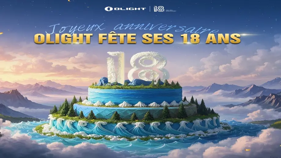 Olight fête ses 18 ans : 18 années de lumière, 20 millions de rêves illuminés