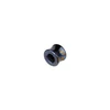 Plug d'oreille irisé double évasé, motif bleu, violet et or.