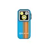 Olight Oclip Pro bleue, vue frontale, torche porte-clés compacte avec plusieurs LED pour l'éclairage EDC et d'urgence.