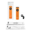 Lampe de poche EDC Olight Arkfeld UV, source lumineuse double, rectangulaire, portable, orange, avec manuel.