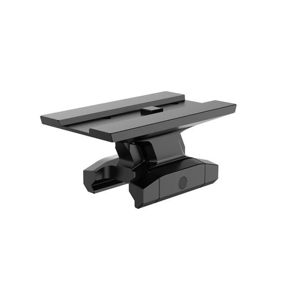 Montage sur rail Picatinny noir en métal pour lunette de visée et accessoires tactiques, fond blanc